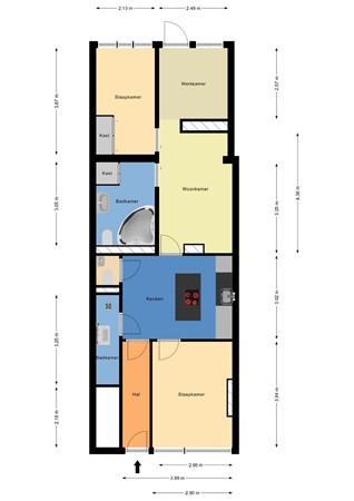 Floorplan - Diepenbrockstraat 19, 3131 TA Vlaardingen
